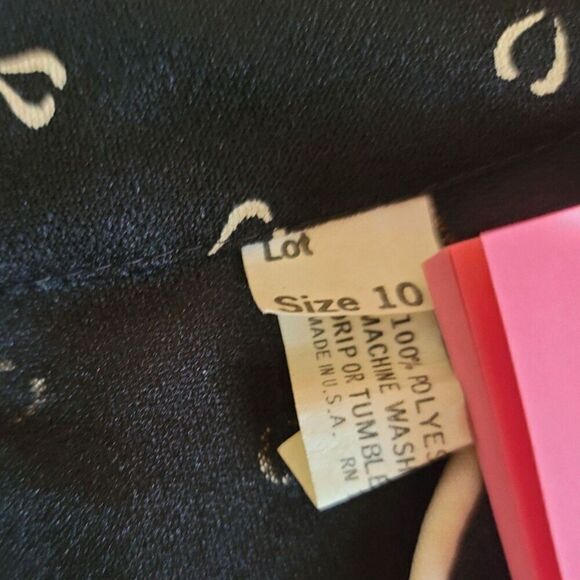 Black and Cream Print Vintage 60's Cross Bust Dress Size 10 - Picture 6 of 9